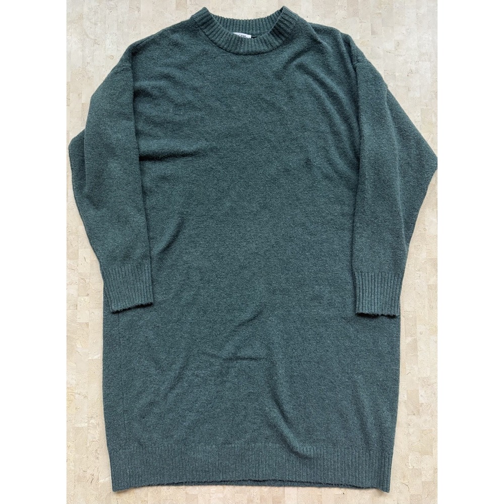 Oversized Sweater Dress By Double Zero Size L Green Cozy Fuzzy NWT $45